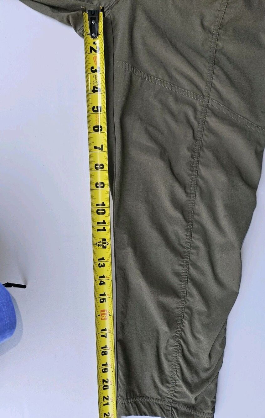 Prana Cropped Hiking Pants Womens Small Olive Green Stretch Outdoor Capris - Picture 7 of 11